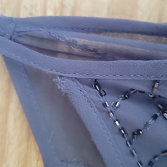 Free People Blue Sheer Cami Dress with Beading Size XSmall - Picture 7 of 8